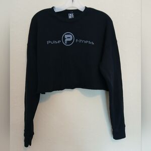 Pulse Fitness Black Crop Sweat Shirt Size M